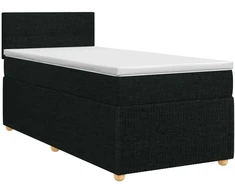 Spyruoklinė lova su čiužiniu Juoda 80 x 200 cm Audinys