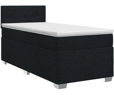 Spyruoklinė lova su čiužiniu Juoda 80 x 200 cm Audinys