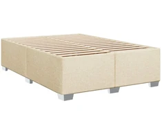 Spyruoklinė lova su čiužiniu Kreminė 140 x 200 cm Audinys