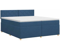 Spyruoklinė lova su čiužiniu Mėlyna 200 x 200 cm Audinys