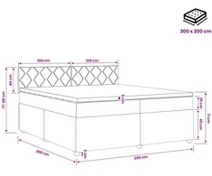 Spyruoklinė lova su čiužiniu Mėlyna 200 x 200 cm Audinys