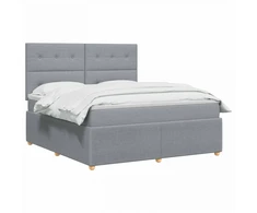 Spyruoklinė lova su čiužiniu Šviesiai pilka 180 x 200 cm