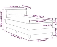 Kiemas lova su galvūgalio Tamsiai pilka 90 x 200 cm audinys