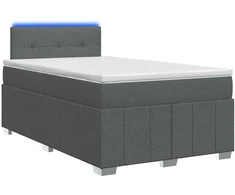Spyruoklinė lova su čiužiniu Tamsiai pilka 120 x 190 cm Audinys