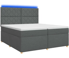 Spyruoklinė lova su čiužiniu Tamsiai pilka 200 x 200 cm Audinys