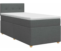Spyruoklinė lova su čiužiniu Tamsiai pilka 90 x 200 cm Audinys