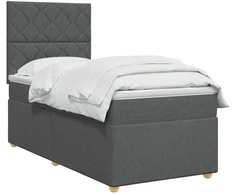 Spyruoklinė lova su čiužiniu Tamsiai pilka 80 x 200 cm Audinys