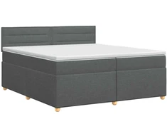 Spyruoklinė lova su čiužiniu Tamsiai pilka 200 x 200 cm Audinys