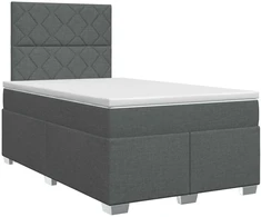 Spyruoklinė lova su čiužiniu Tamsiai pilka 120 x 200 cm Audinys