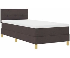 Kiemas lova su pagalve Tamsiai rudas 80 x 200 cm audinys
