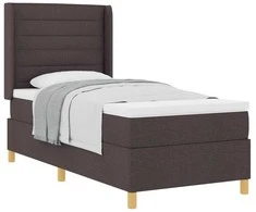 Kiemas lova su čiužiniu Tamsiai rudas 90 x 200 cm audinys