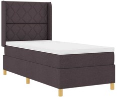 Kiemas lova su galvūgalio Tamsiai rudas 90 x 190 cm audinys