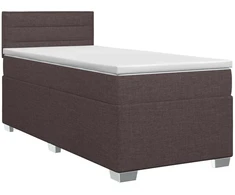 Spyruoklinė lova su čiužiniu Tamsiai rudas 90 x 200 cm Audinys