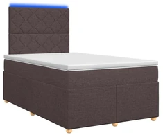 Spyruoklinė lova su čiužiniu Tamsiai rudas 120 x 200 cm Audinys