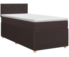 Spyruoklinė lova su čiužiniu Tamsiai rudas 90 x 200 cm Audinys