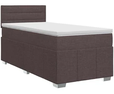 Spyruoklinė lova su čiužiniu Tamsiai rudas 90 x 200 cm Audinys