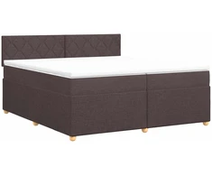 Spyruoklinė lova su čiužiniu Tamsiai rudas 200 x 200 cm Audinys