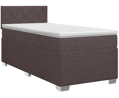 Spyruoklinė lova su čiužiniu Tamsiai rudas 90 x 200 cm Audinys