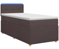 Spyruoklinė lova su čiužiniu Tamsiai rudas 90 x 200 cm Audinys