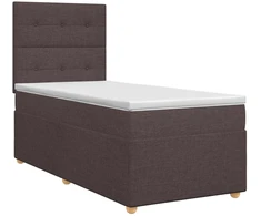 Spyruoklinė lova su čiužiniu Tamsiai rudas 80 x 200 cm Audinys