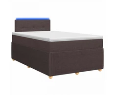 Spyruoklinė lova su čiužiniu Tamsiai rudas 120 x 200 cm Audinys