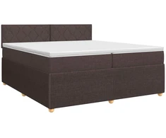 Spyruoklinė lova su čiužiniu Tamsiai rudas 200 x 200 cm Audinys