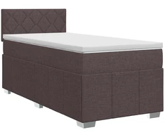 Spyruoklinė lova su čiužiniu Tamsiai rudas 90 x 200 cm Audinys