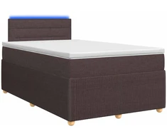 Spyruoklinė lova su čiužiniu Tamsiai rudas 120 x 200 cm Audinys