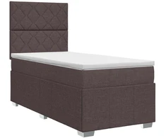 Spyruoklinė lova su čiužiniu Tamsiai rudas 90 x 200 cm Audinys