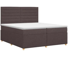 Spyruoklinė lova su čiužiniu Tamsiai rudas 200 x 200 cm Audinys