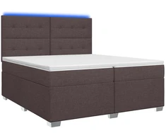 Spyruoklinė lova su čiužiniu Tamsiai rudas 200 x 200 cm Audinys