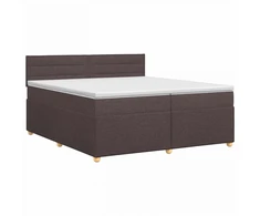 Spyruoklinė lova su čiužiniu Tamsiai rudas 200 x 200 cm Audinys