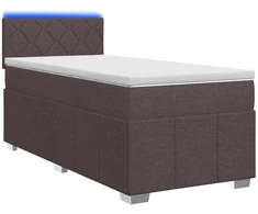 Spyruoklinė lova su čiužiniu Tamsiai rudas 90 x 200 cm Audinys