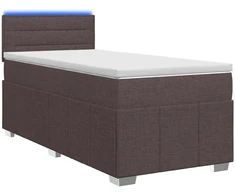 Spyruoklinė lova su čiužiniu Tamsiai rudas 100 x 200 cm Audinys