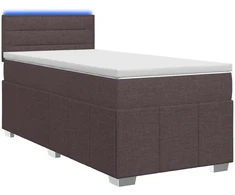 Spyruoklinė lova su čiužiniu Tamsiai rudas 90 x 200 cm Audinys