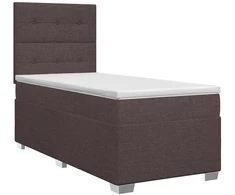 Spyruoklinė lova su čiužiniu Tamsiai rudas 90 x 200 cm Audinys