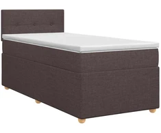 Spyruoklinė lova su čiužiniu Tamsiai rudas 90 x 200 cm Audinys