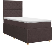 Spyruoklinė lova su čiužiniu Tamsiai rudas 80 x 200 cm Audinys