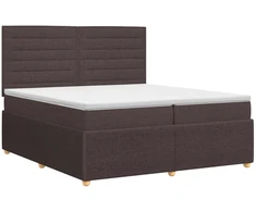 Spyruoklinė lova su čiužiniu Tamsiai rudas 200 x 200 cm Audinys