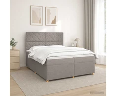 Spyruoklinė lova su čiužiniu Taupe 200 x 200 cm Audinys