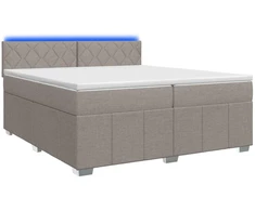 Spyruoklinė lova su čiužiniu Taupe 200 x 200 cm Audinys