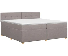 Spyruoklinė lova su čiužiniu Taupe 200 x 200 cm Audinys