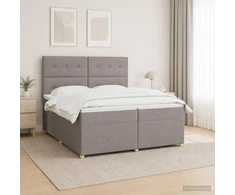 Spyruoklinė lova su čiužiniu Taupe 200 x 200 cm Audinys