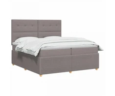 Spyruoklinė lova su čiužiniu Taupe 200 x 200 cm Audinys