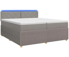 Spyruoklinė lova su čiužiniu Taupe 200 x 200 cm Audinys