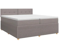 Spyruoklinė lova su čiužiniu Taupe 200 x 200 cm Audinys
