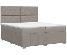 Spyruoklinė lova su čiužiniu Taupe 200 x 200 cm Audinys