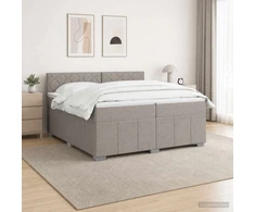 Spyruoklinė lova su čiužiniu Taupe 200 x 200 cm Audinys