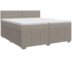Spyruoklinė lova su čiužiniu Taupe 200 x 200 cm Audinys