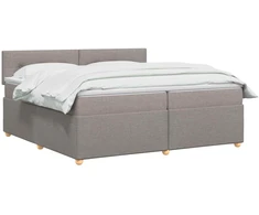 Spyruoklinė lova su čiužiniu Taupe 200 x 200 cm Audinys
